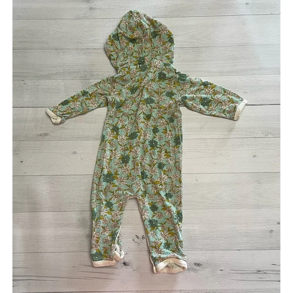 Milkbarn baby girls floral hooded romper 3-6 months‎